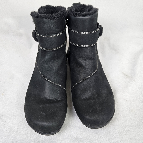 Clarks Suede Leather Roswell Ankle Boot Black Size 11 - Picture 2 of 9